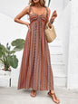 Bohemian Summer Striped Backless Sling Dress Maxi Dress Women