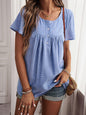 Women's new casual solid color short-sleeved tops