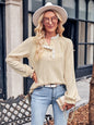 New women's fashion solid color stand collar lace long sleeve top
