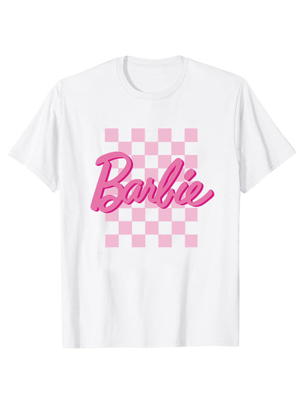 Barbie print letter print sports casual women's short-sleeved T-shirt