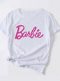 Barbie print letter print sports casual women's short-sleeved T-shirt