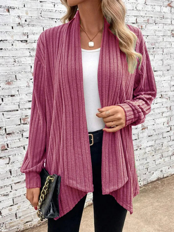 Long sleeve pit lapel loose cardigan jacket