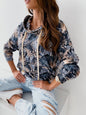 Women's Leopard and Floral Print Hoodie