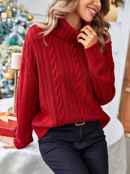 Christmas deer head snowflake jacquard pullover knitted sweater