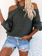 Women's plus size sexy off-shoulder sweater knitted sweater