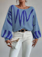 women's loose pullover lantern sleeve sweater