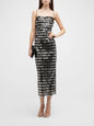 Women's beaded strapless party long dress