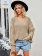 Women's V-neck loose pullover sweater