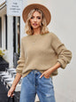 women's round neck loose pullover sweater