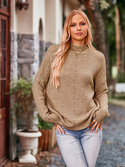 women's turtleneck loose pullover sweater