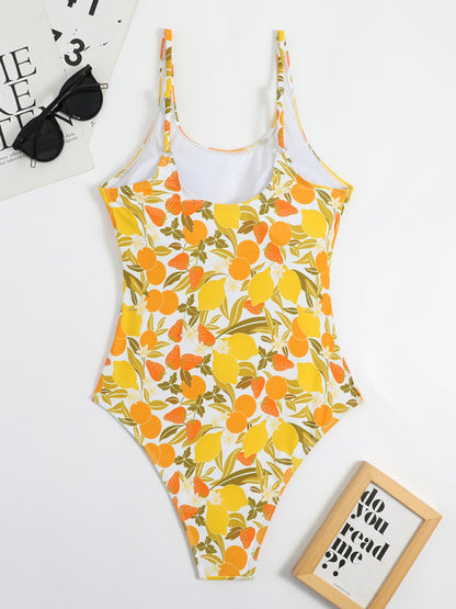 New swimwear sexy printed backless one-piece triangle swimsuit