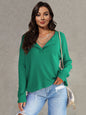 Women's loose V-neck sweatshirt knitted top