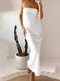 Women's strapless backless slim fit party dress