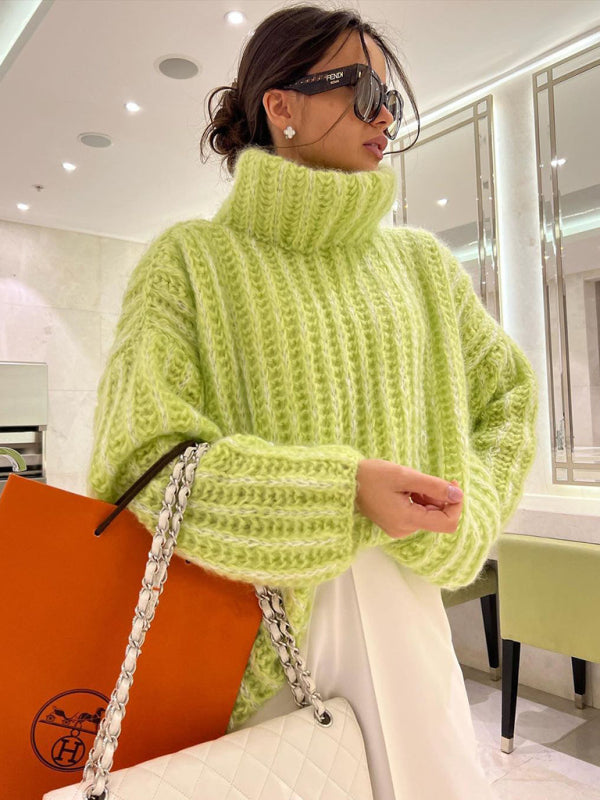 Women's turtleneck loose casual sweater