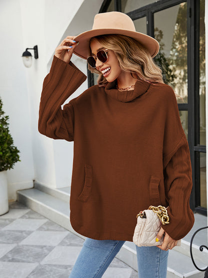 women's loose large size turtleneck sweater