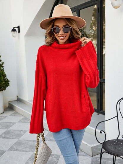 women's loose large size turtleneck sweater