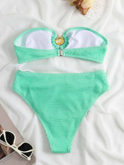 New women's sexy wave pattern split swimsuit bikini