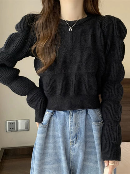 Women's high waist short knitted sweater top