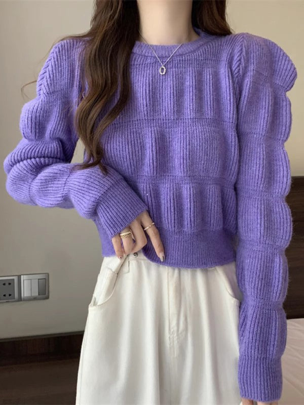 Women's high waist short knitted sweater top