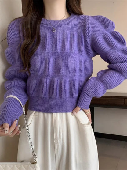 Women's high waist short knitted sweater top