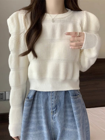 Women's high waist short knitted sweater top