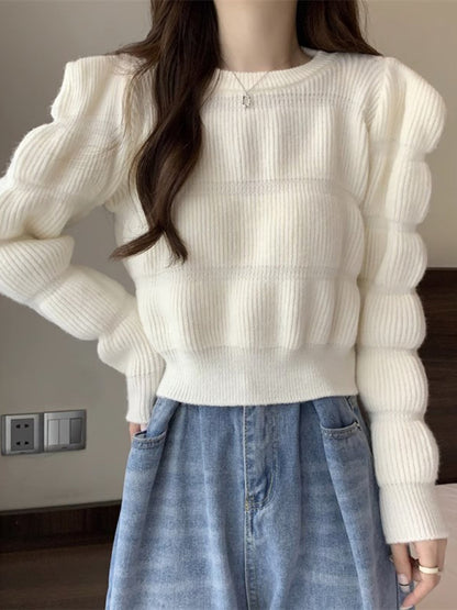 Women's high waist short knitted sweater top