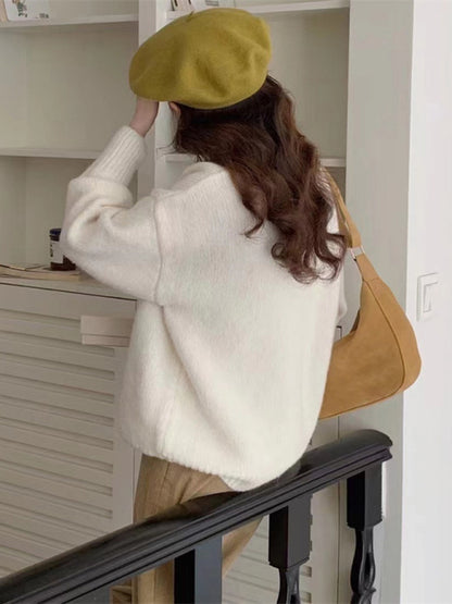 Women's round neck comfortable loose casual sweater