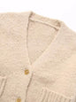Women's round neck knitted short button coat
