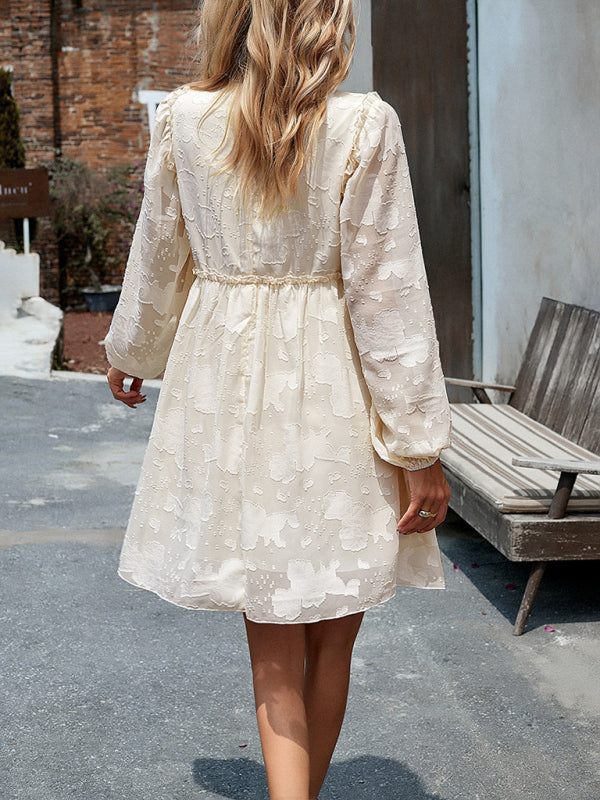 Feminine Elegant Jacquard Loose Dress