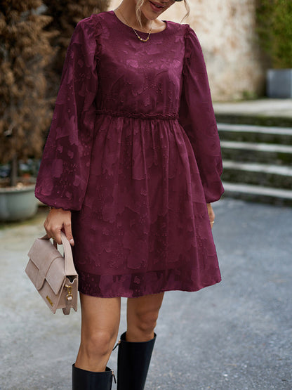 Feminine Elegant Jacquard Loose Dress