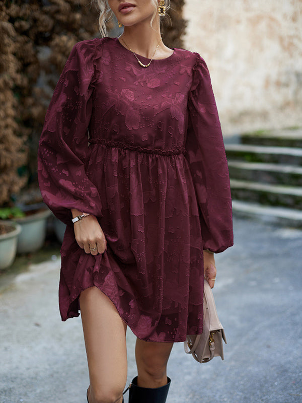 Feminine Elegant Jacquard Loose Dress