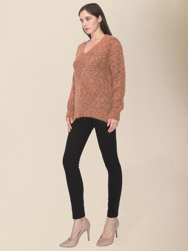 Women's Casual Loose V-Neck SweaterRP0023558