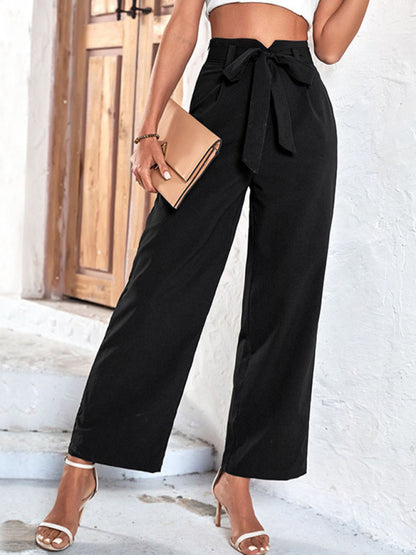 Women's new style black cropped casual pants