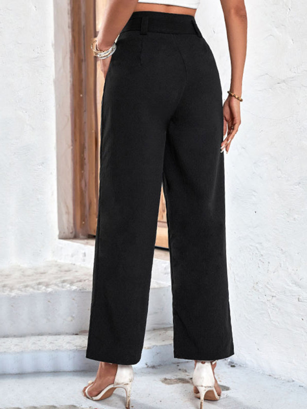 Women's new style black cropped casual pants