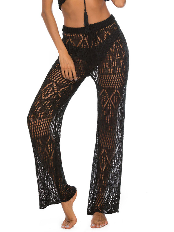 Sexy hollow knitted trousers nightclub style knitted beach pants