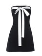 New women's sexy backless bow tube top hip short dress