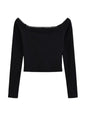 Women's bateau neck lace patchwork long-sleeved T-shirt