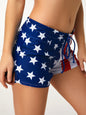 Women's printed star stripe casual shorts